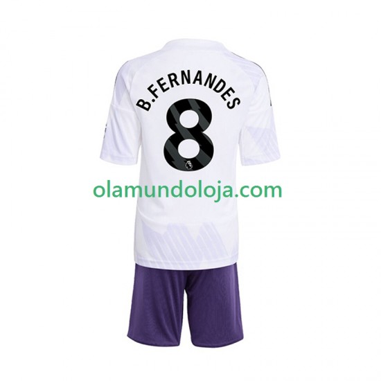 Camisola Manchester United Bruno Fernandes 8 Criança Equipamento Segundo 2025-2026 Manga Curta
